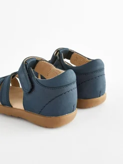 Next Standard Fit (F) Baby Touch Fastening Leather First Walker Sandals^ First Shoes