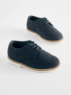 Best Next Standard Fit (F) Smart Leather Brogue Shoes Navy