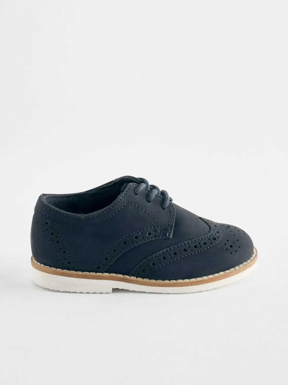 Best Next Standard Fit (F) Smart Leather Brogue Shoes Navy