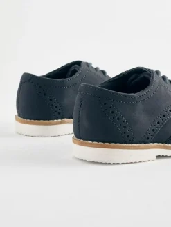 Best Next Standard Fit (F) Smart Leather Brogue Shoes Navy