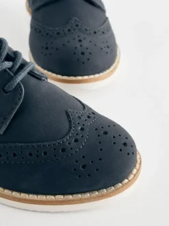 Best Next Standard Fit (F) Smart Leather Brogue Shoes Navy