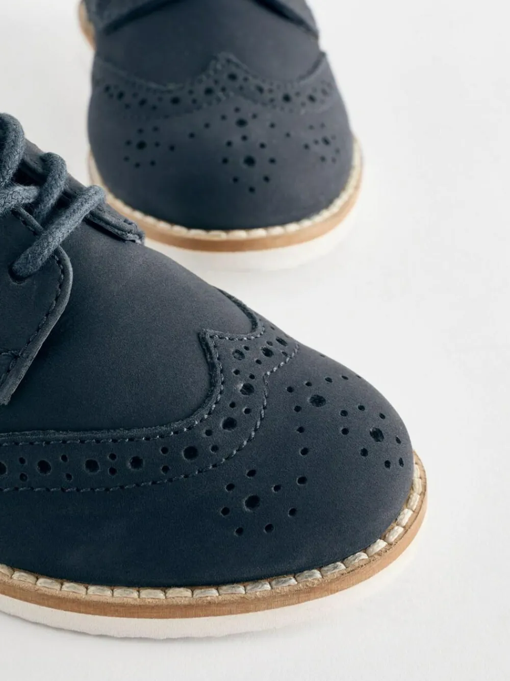 Best Next Standard Fit (F) Smart Leather Brogue Shoes Navy