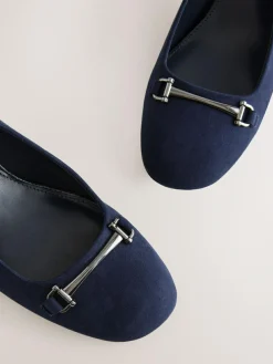 Discount Next Standard/Wide Fit Hardware Slingback Block Heels Navy