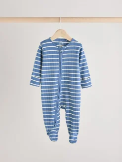 Next Navy Star Sleepsuits 3 Pack (0mths-2yrs)^BOY Nightwear|Nightwear