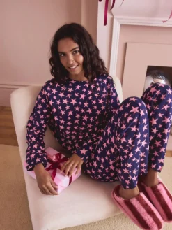 Next Long Sleeve Pyjamas Navy Stars