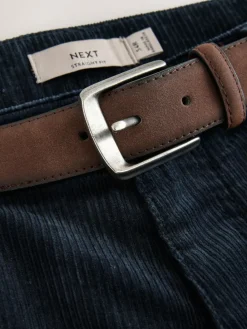 Next Straight Fit Belted Corduroy Trousers^ Pants & Chinos