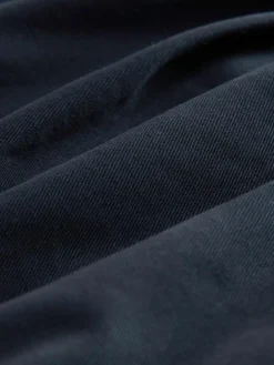 Next Straight Fit Pleated Stretch Chinos Trousers With Elasticated Waist Navy