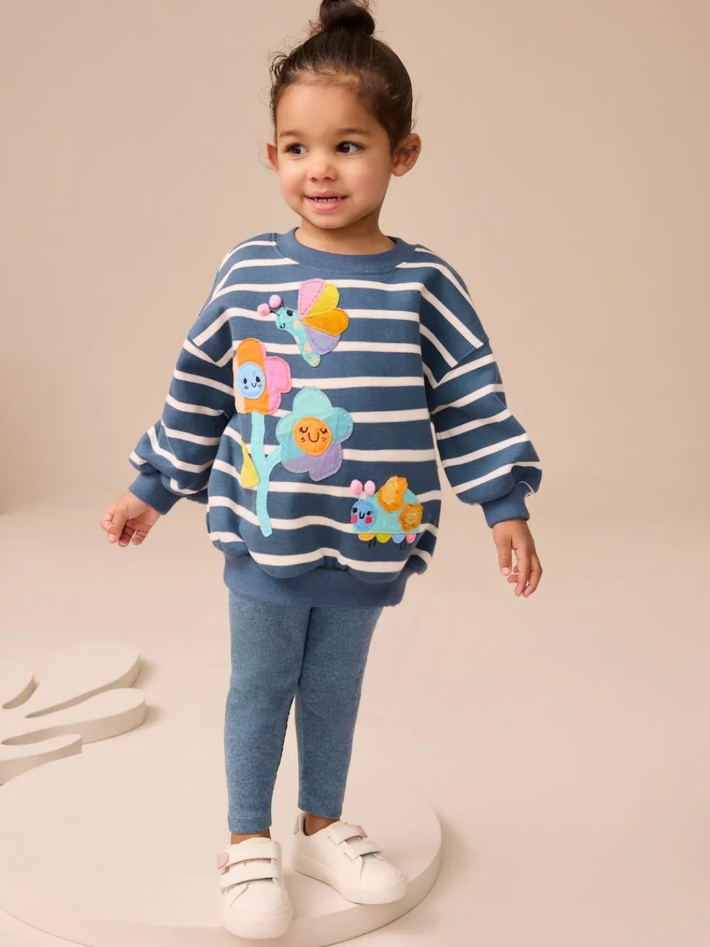 Outlet Next Sweatshirt and Leggings Set (3mths-7yrs) Navy Stripe Characters