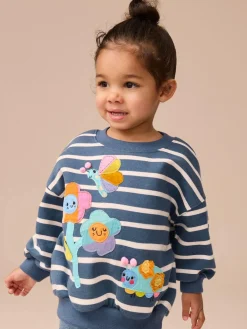 Outlet Next Sweatshirt and Leggings Set (3mths-7yrs) Navy Stripe Characters