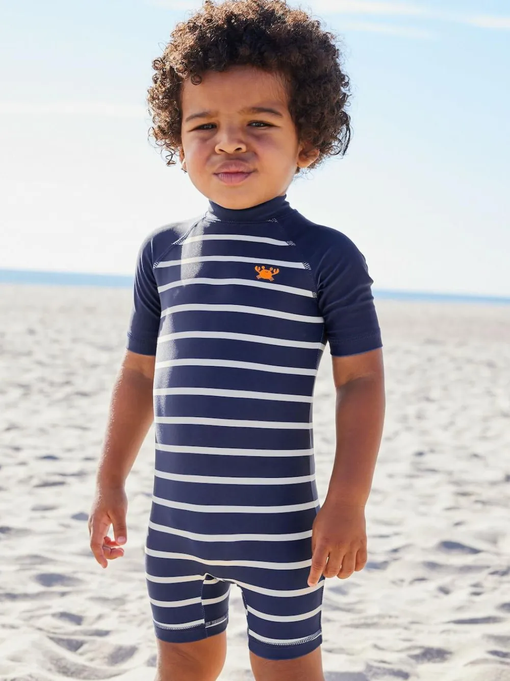 Next Sunsafe All-In-One Swimsuit (3mths-7yrs) Navy Stripe