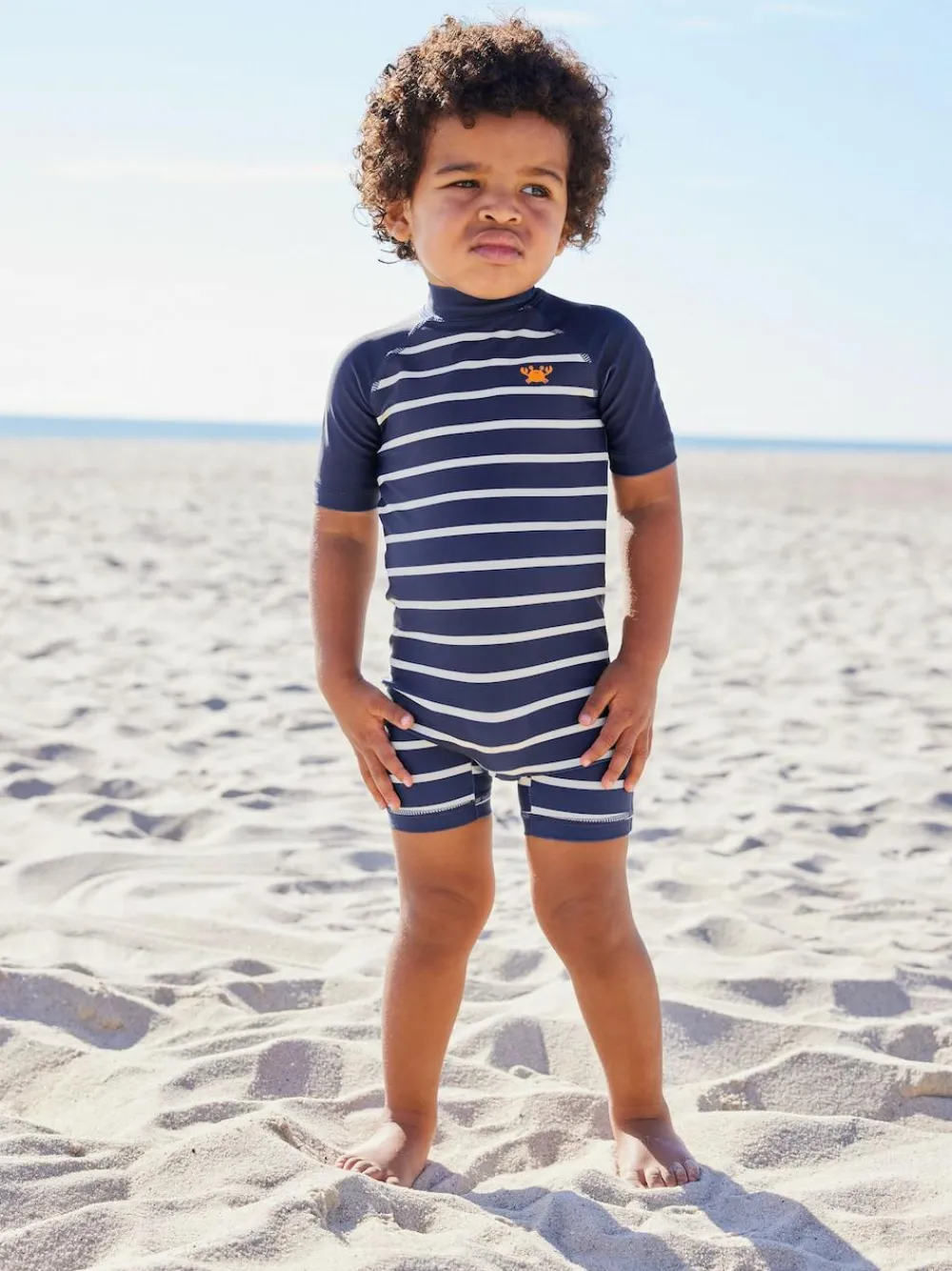 Next Sunsafe All-In-One Swimsuit (3mths-7yrs) Navy Stripe