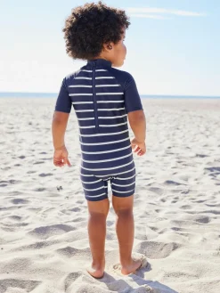 Next Sunsafe All-In-One Swimsuit (3mths-7yrs) Navy Stripe