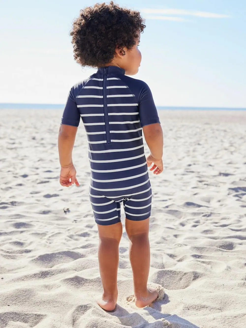 Next Sunsafe All-In-One Swimsuit (3mths-7yrs) Navy Stripe