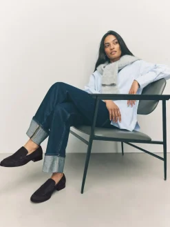 Next Suede Round Toe Clean Loafers^Women Flats