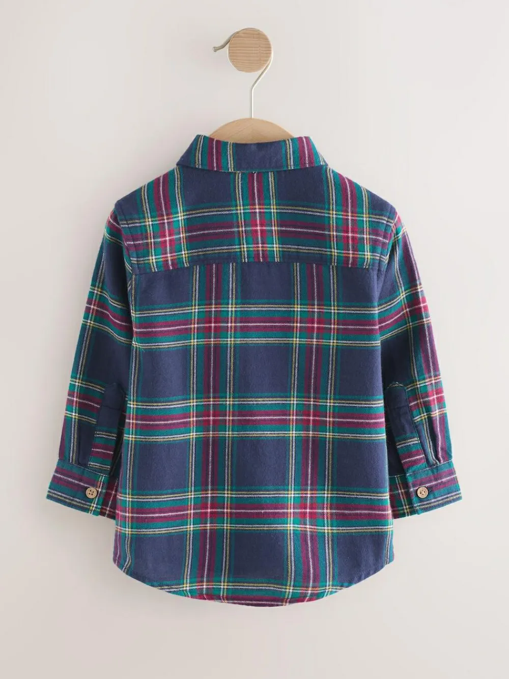 Outlet Next Long Sleeve Christmas Check Shirt (3mths-10yrs) Navy Tartan