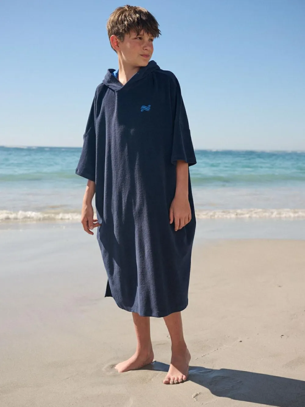 Clearance Next Towelling Poncho (3-16yrs) Navy