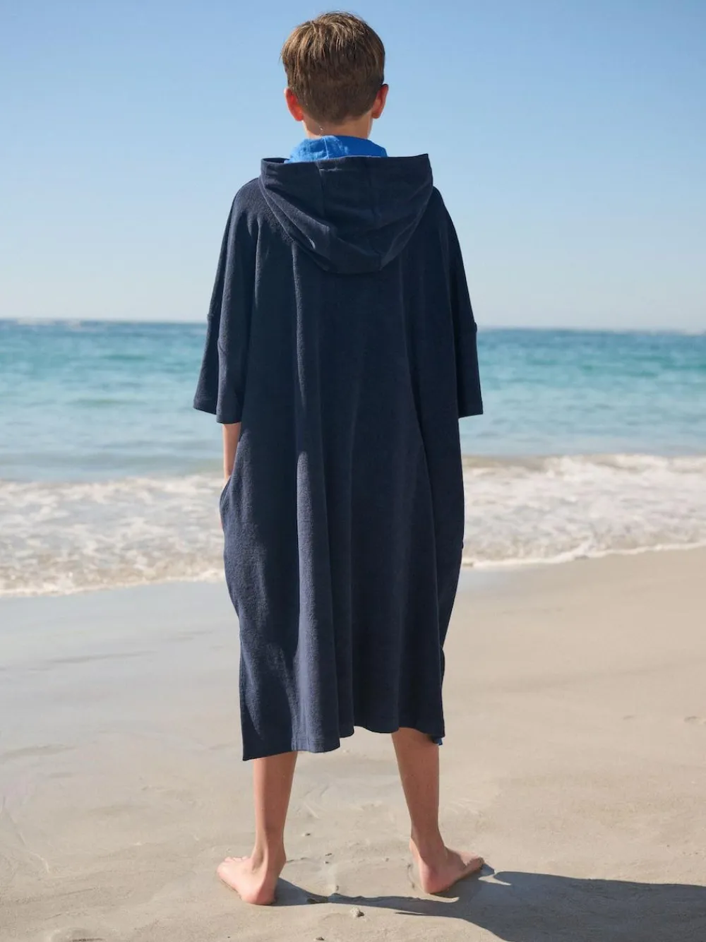 Clearance Next Towelling Poncho (3-16yrs) Navy