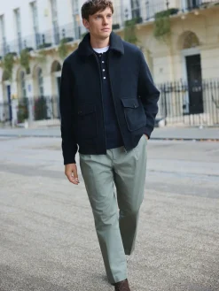 Next Twill Wool Blend Borg Collar Jacket^ Coats & Jackets|Coats & Jackets