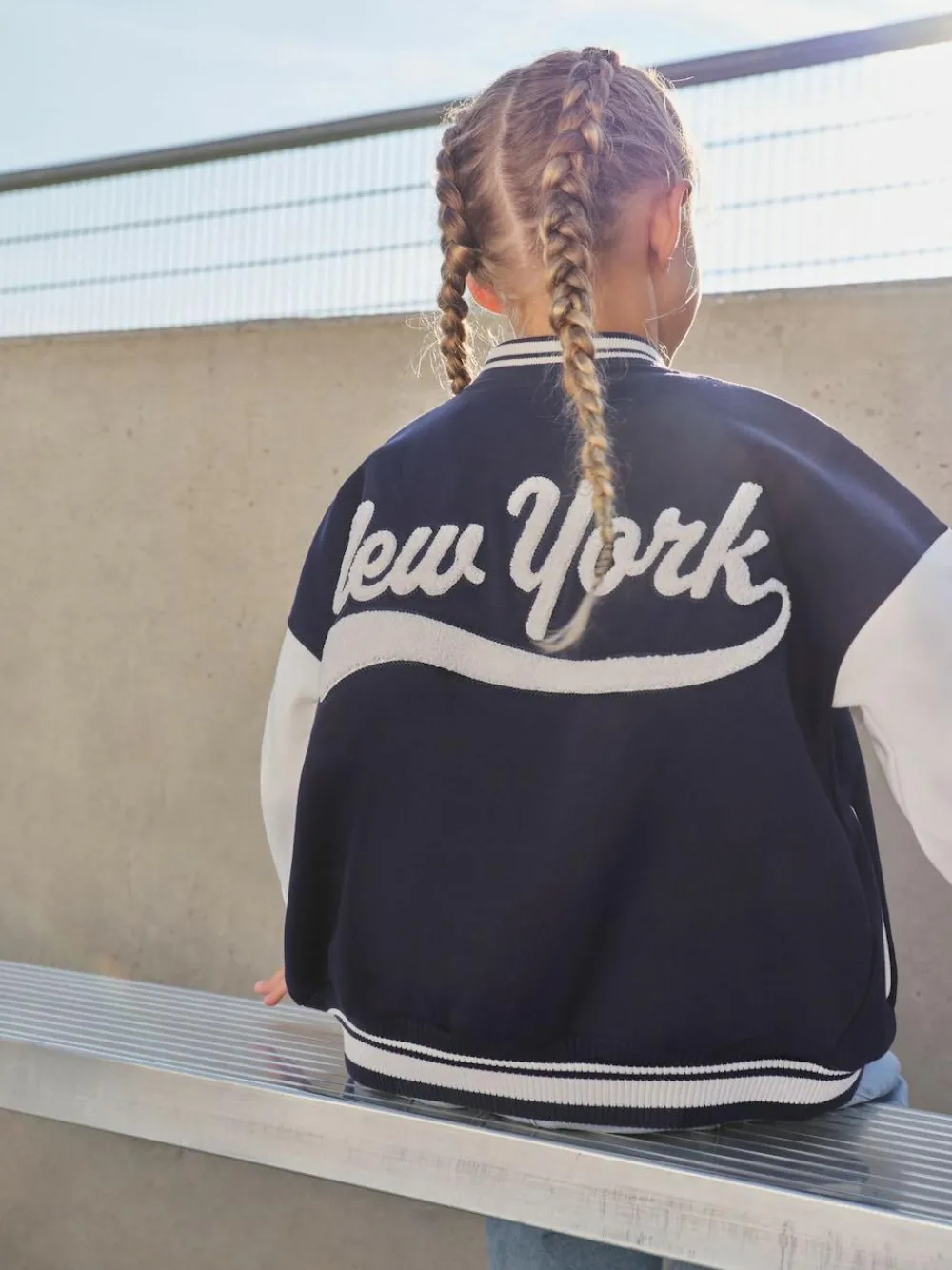 Clearance Next Navy Varsity Embroidered Jacket (3-16yrs)