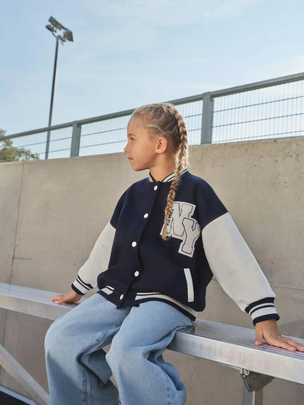 Clearance Next Navy Varsity Embroidered Jacket (3-16yrs)