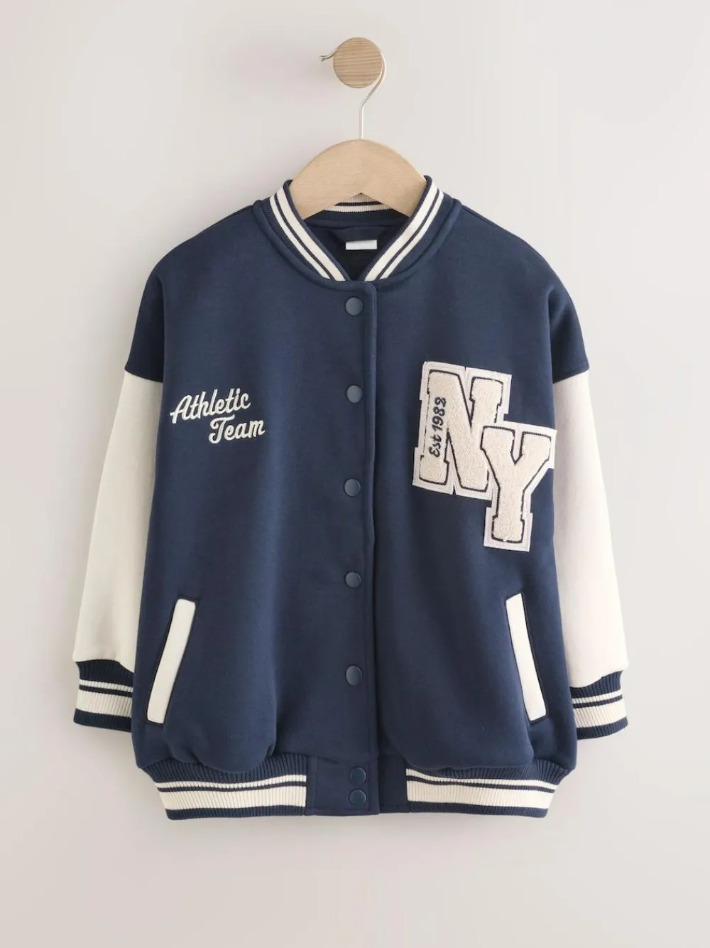 Clearance Next Navy Varsity Embroidered Jacket (3-16yrs)