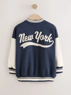 Clearance Next Navy Varsity Embroidered Jacket (3-16yrs)