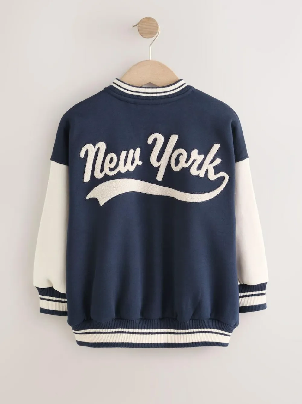 Clearance Next Navy Varsity Embroidered Jacket (3-16yrs)