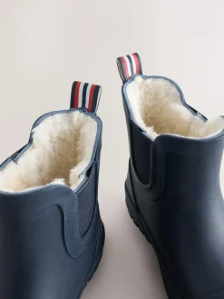 Hot Next Navy Warm Lined Ankle Wellies