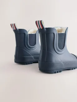 Hot Next Navy Warm Lined Ankle Wellies