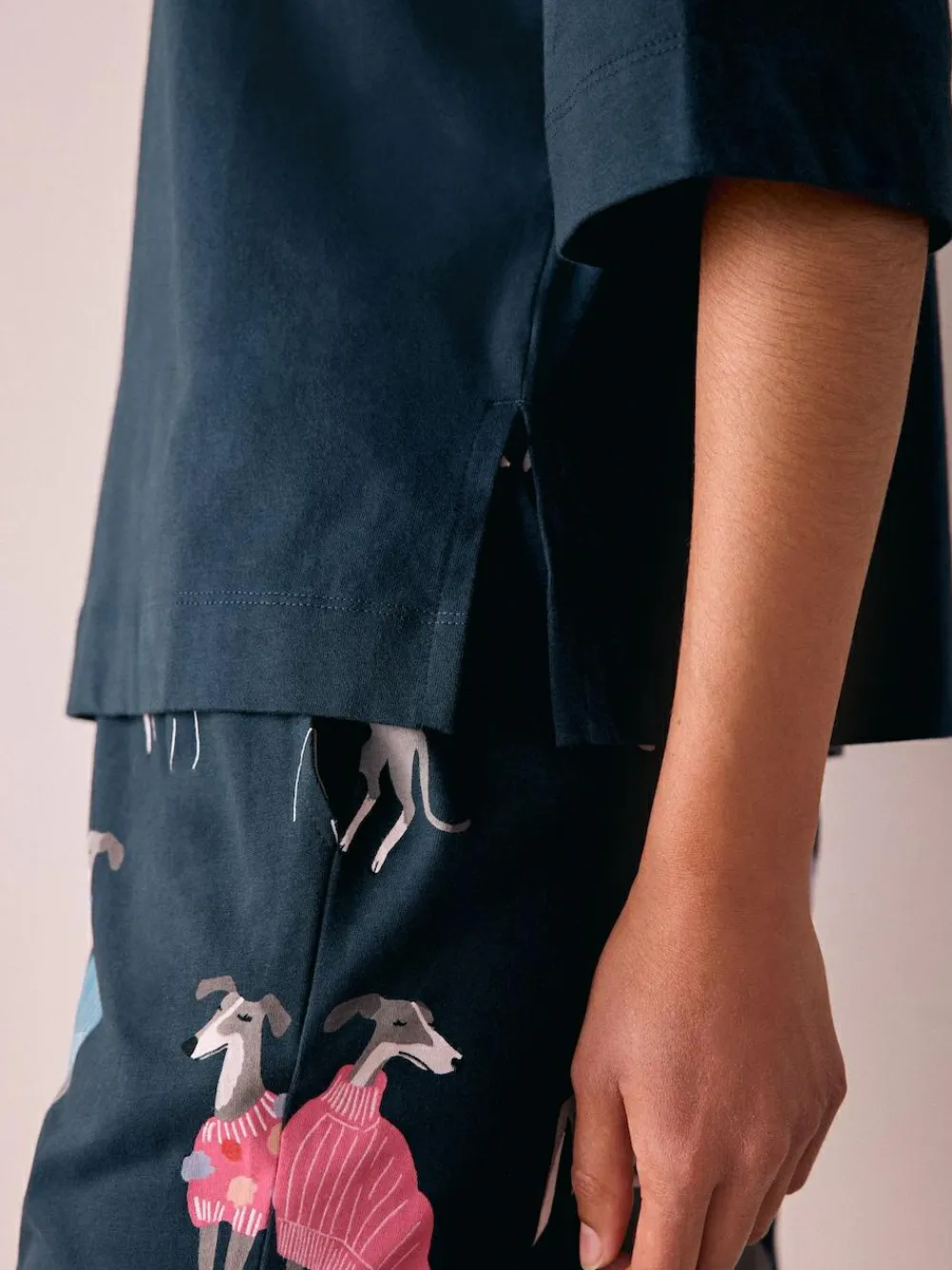 Online Next Navy Whippet Jersey Short Sleeve Pyjamas