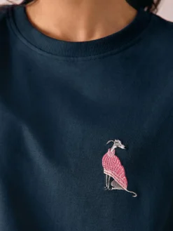 Online Next Navy Whippet Jersey Short Sleeve Pyjamas