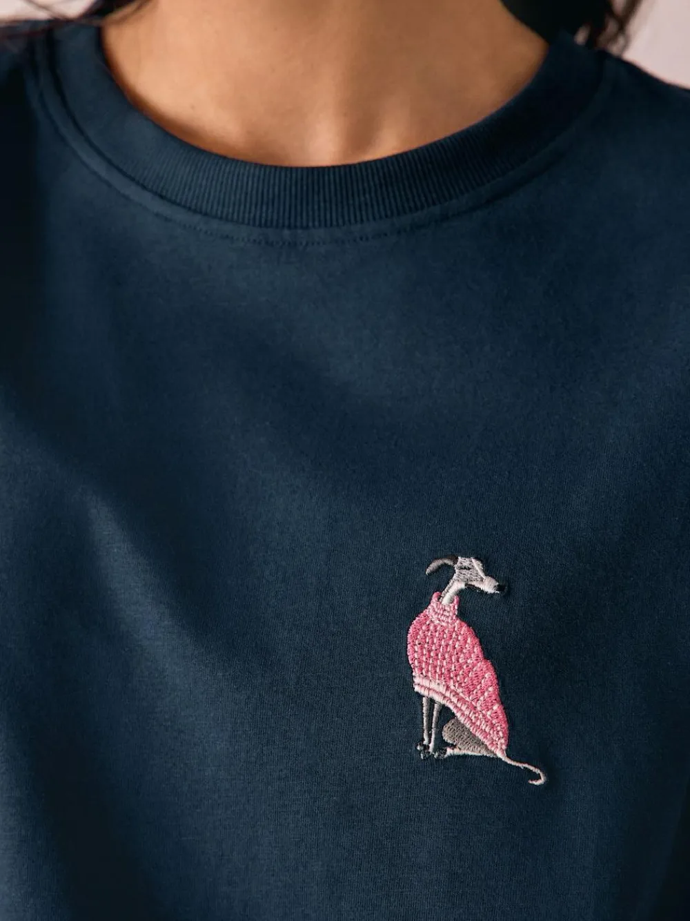 Online Next Navy Whippet Jersey Short Sleeve Pyjamas