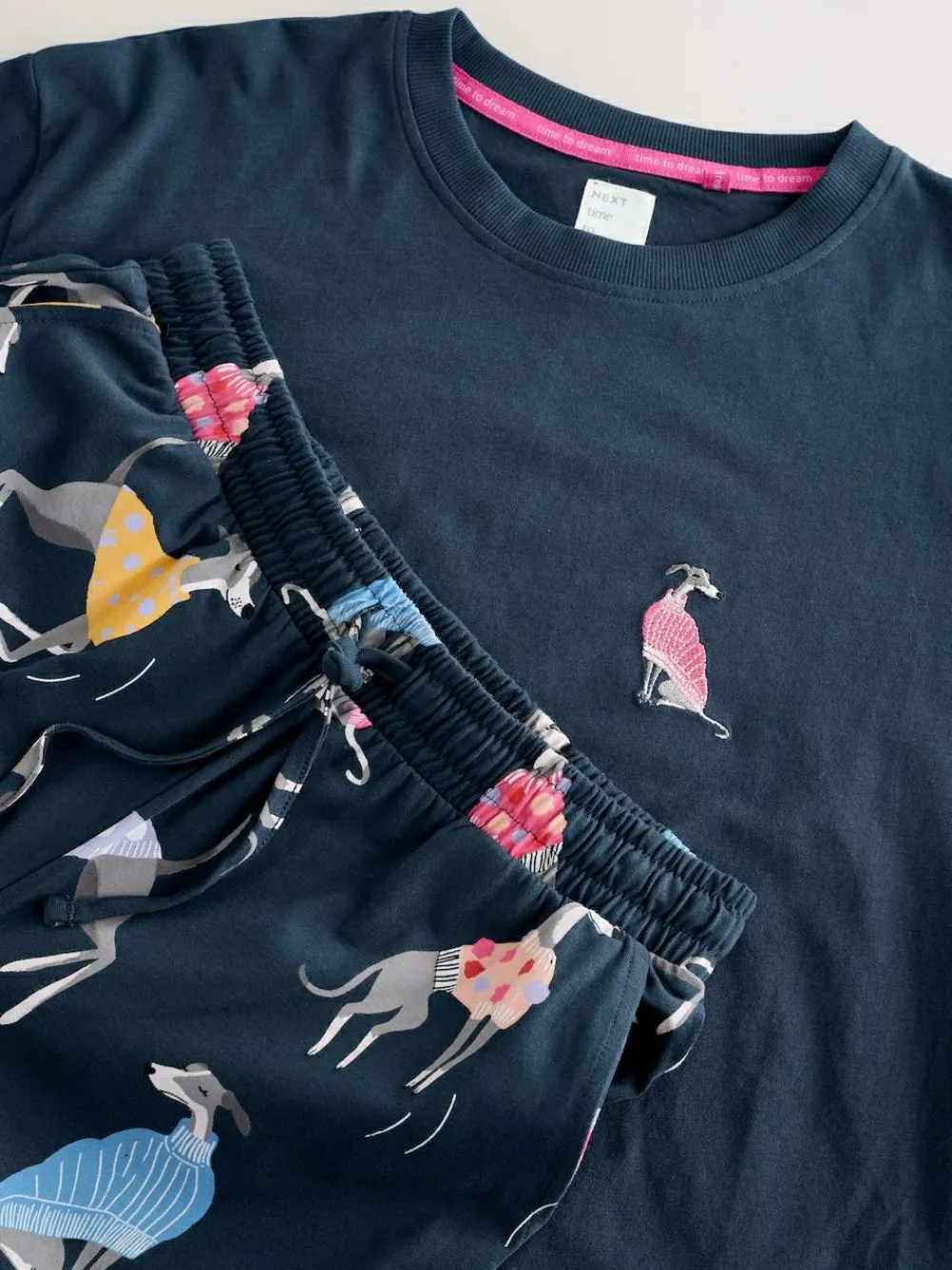 Online Next Navy Whippet Jersey Short Sleeve Pyjamas