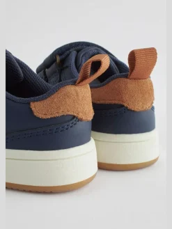 Clearance Next Wide Fit (G) Touch Fastening Leather First Walker Baby Shoes Navy