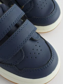 Clearance Next Wide Fit (G) Touch Fastening Leather First Walker Baby Shoes Navy