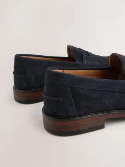 Outlet Next Wide Fit Suede Penny Loafers Navy