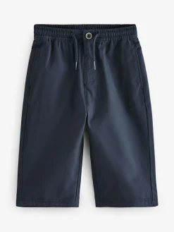 Discount Next Navy Wide Leg 100% Cotton Chino Trousers with Elasticated Waist (3mths-7yrs)