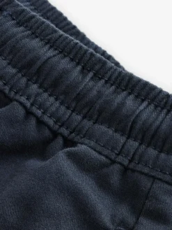 Discount Next Navy Wide Leg 100% Cotton Chino Trousers with Elasticated Waist (3mths-7yrs)