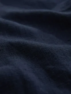 Next Navy with Ecru Tipping Sailor Collar Mini Dress with Linen^Women Dresses