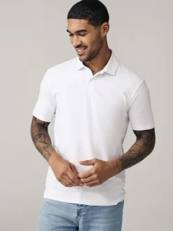 Discount Next Navy/Black/Grey/White/Sage Green Slim Fit Short Sleeve Jersey Polo Shirts 5 Pack