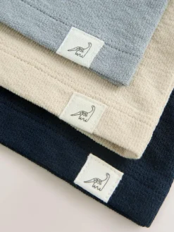 Next Navy/Blue/Stone Long Sleeve Henley T-Shirts 3 Pack (3mths-7yrs)^BOY Tops|Multipacks