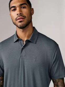 Next Navy/Brown/Grey/White/Sage Green Regular Fit Short Sleeve Jersey Polo Shirts 5 Pack^ Tops & T-Shirts