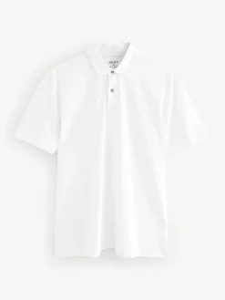 Next Navy/Brown/Grey/White/Sage Green Regular Fit Short Sleeve Jersey Polo Shirts 5 Pack^ Tops & T-Shirts