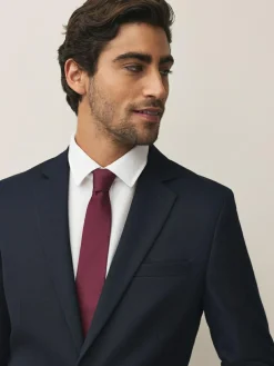 Hot Next Textured Ties 2 Pack Navy/Burgundy Red