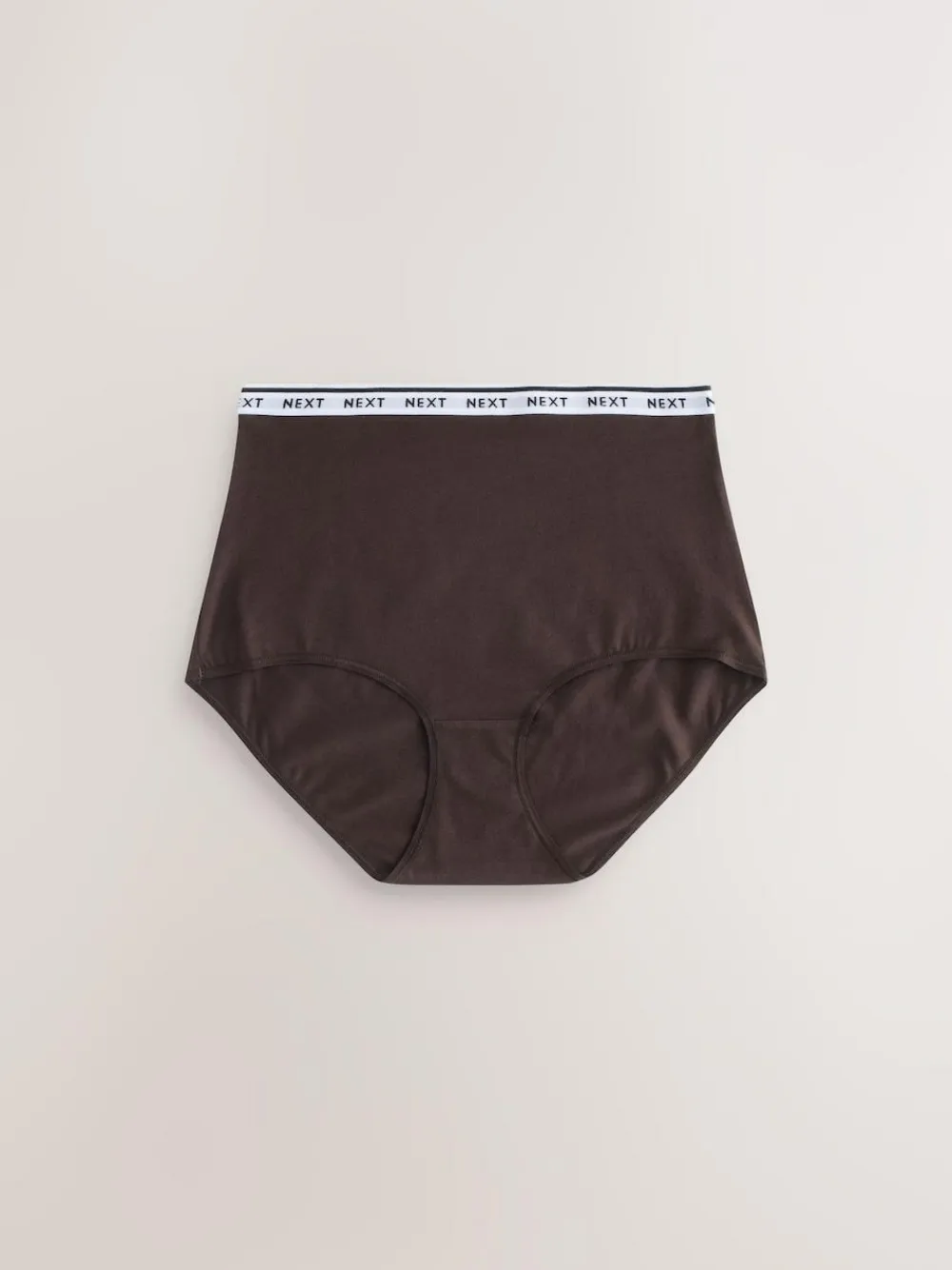 Next Full Brief Cotton Logo Knickers 7 Pack Navy/Chocolate Stripe