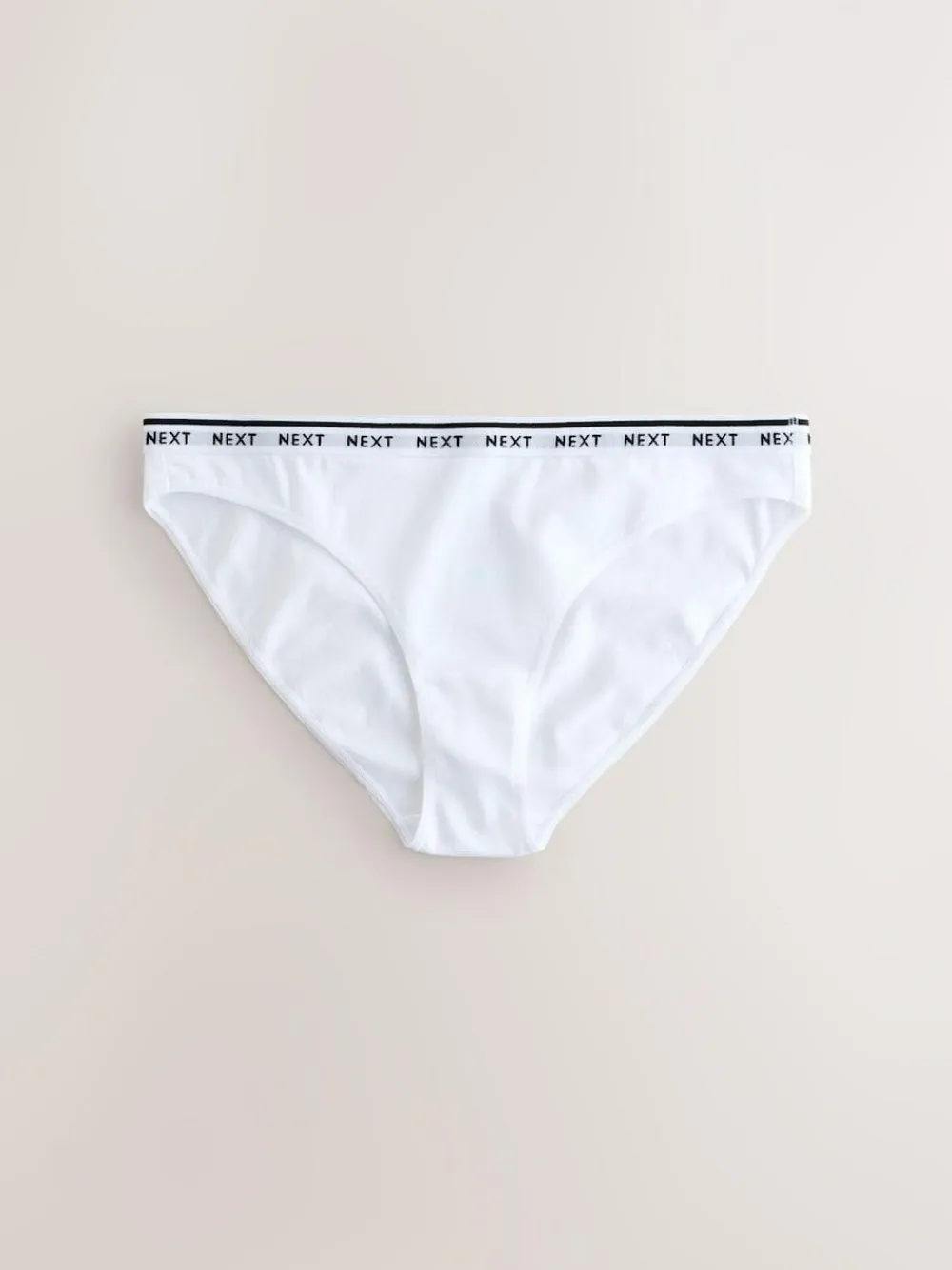 Sale Next High Leg Cotton Logo Knickers 7 Pack Navy/Chocolate Stripe