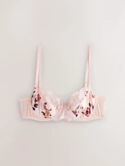 Online Next 2 Pack Non Pad Full Cup Bras Navy/Cream Floral
