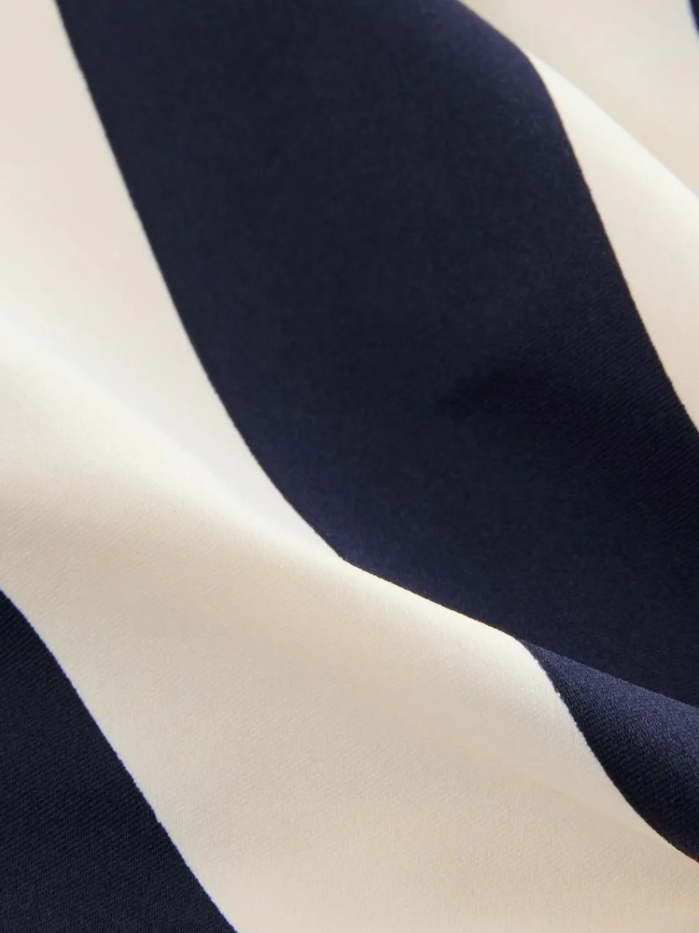 Discount Next Navy/Cream Ruched Side Tummy Shaping Control Swimsuit