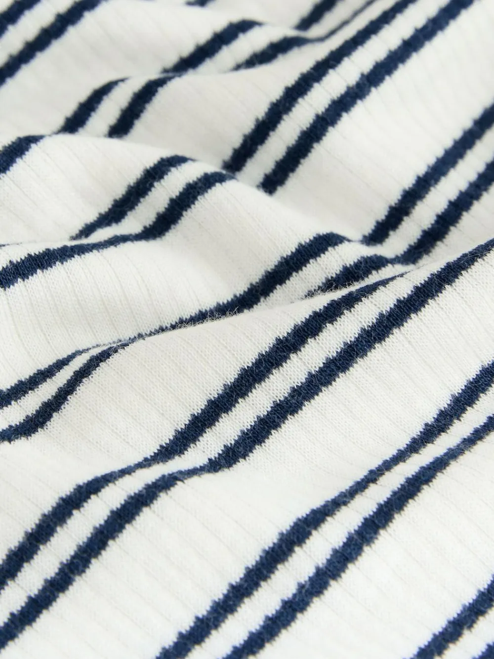 Hot Next Thermal Maximum Warmth Cosy Ribbed Roll Neck Top Navy/Cream Stripe