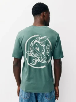 Hot Next Navy/Ecru White/Teal Regular Fit Graphic Print T-Shirts 3 Pack